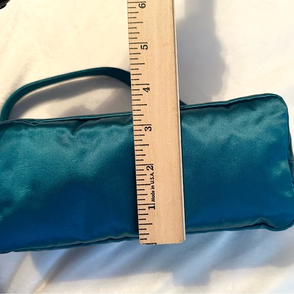 PRADA Satin Mini Hobo Bag Purse in Aqua Teal RARE with COA Authentic - Picture 10 of 16